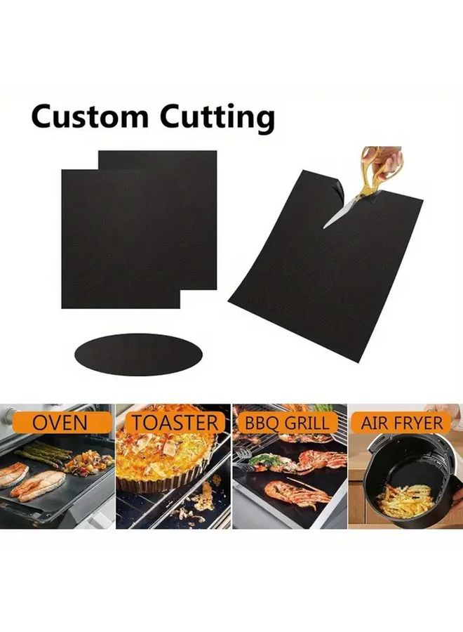 2 Pack Black Oven Liners Heavy Duty Non Stick Teflon Grill Pads 16x24 Inch - Image 4