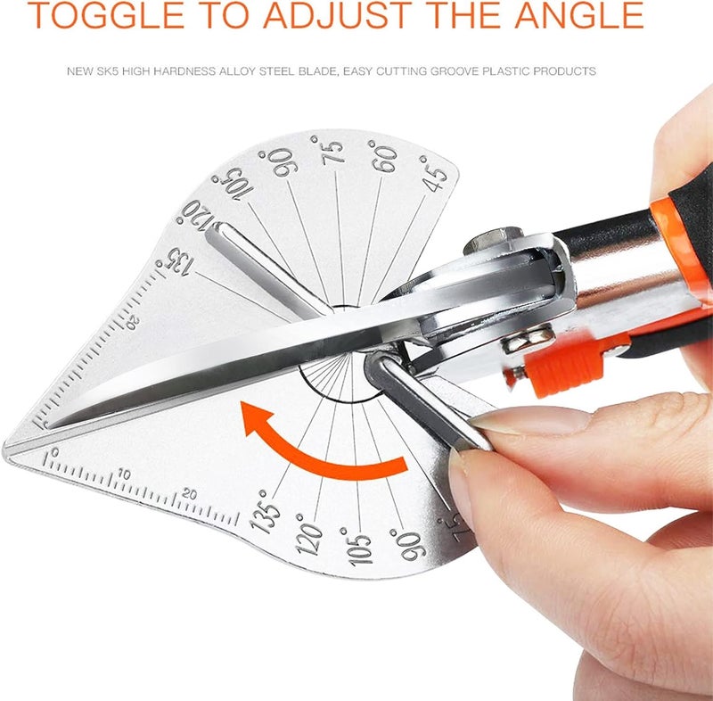 GARTOL Miter Shears, Multifunctional Trunking Shears for Angular Cutting of Moulding and Trim, Adjustable at 45 to 135 Degree, Hand Tools for Cutting Soft Wood, Plastic, PVC, No Replacement Blade - Image 3
