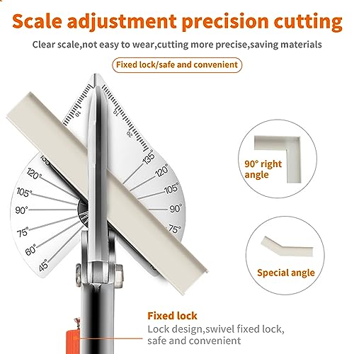 GARTOL Miter Shears, Multifunctional Trunking Shears for Angular Cutting of Moulding and Trim, Adjustable at 45 to 135 Degree, Hand Tools for Cutting Soft Wood, Plastic, PVC, No Replacement Blade - Image 2