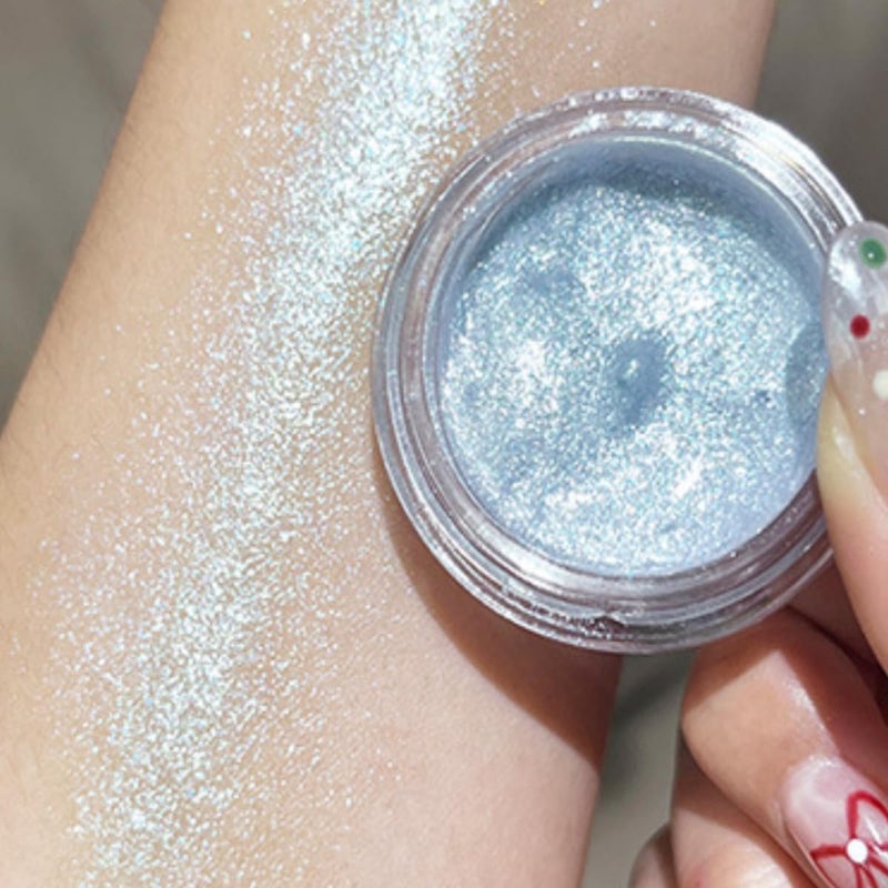 Face liquid highlighter glitterblue eyeshadow glitter creamy shimmer face highlighter makeup shimmer glitter radiant gel eyeshadow creamy glitter liquid highlighter gel04Glacier Blue