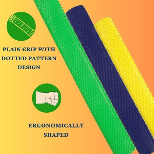 KNK Rubber Cricket Bat Grips – Shock Absorbing, Extra Cushioning for Soft Feel | Non-Slip Textured Grip for Better Control | Ideal for Leather & Tennis Ball Play (Multicolor Pack Of 2) - Image 2