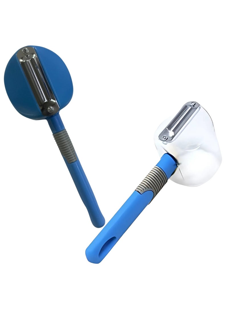 Vegetable Peeler with Storage Box, Potato Peeler for Kitchen, Multifunctional Stainless Steel Peeler for Vegetables, Fruits, Potatoes, Carrots, Apples (blue) - Image 3