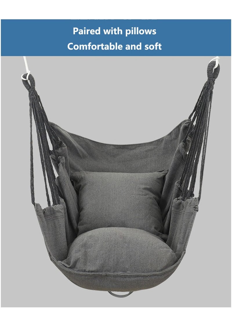 Arabest Swing Chair Large Hanging Hammock Chair Soft Cotton with Seat Cushions Pillows with Carry Bag for Indoor/Outdoor/Bedroom Patio Garden Balcony  - Image 4