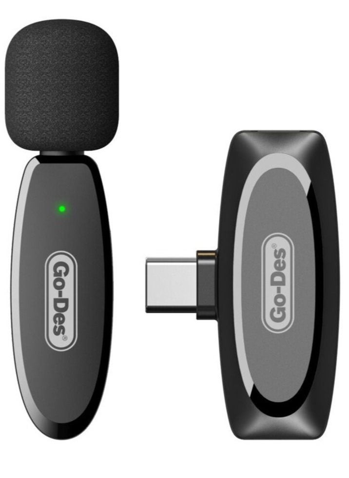 GO-DES - Auto-Syncs Clip-on 2.4G Wireless Lavalier Microphone For Type-C And Android Devices 20M Accessibility - Image 1