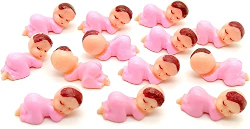 JUXINGDAZYF 72pcs Mini Plastic Baby Favor Supplies for Baby Shower and Ice Cube Game 1 Inch Party Cake King Cake Babies King Cake Baby Pink - Image 1