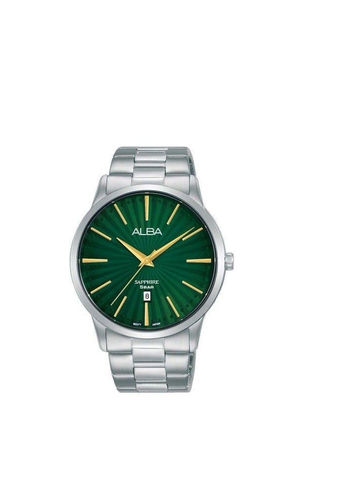 ALBA Men's Hand Watch PRESTIGE Stainless Band, Green Dial AG8K91X5