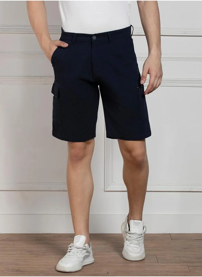 Dennis Lingo Relaxed Fit Mid Rise Cargo Pockets Shorts by Styli