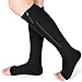 Ailaka Medical Compression Socks with Zipper Knee High 1520 mmHg Compression Socks for Women Men Open Toe Support Socks for Varicose Veins Edema Recovery Pregnant Nurse - Image 1