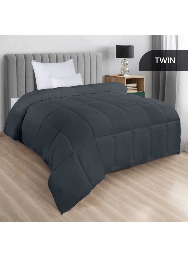 Utopia Bedding All Season 250 GSM Comforter - Soft Down Alternative Comforter - Plush Siliconized Fiberfill Duvet Insert - Box Stitched (Twin/Twin XL, Gray) - Image 2