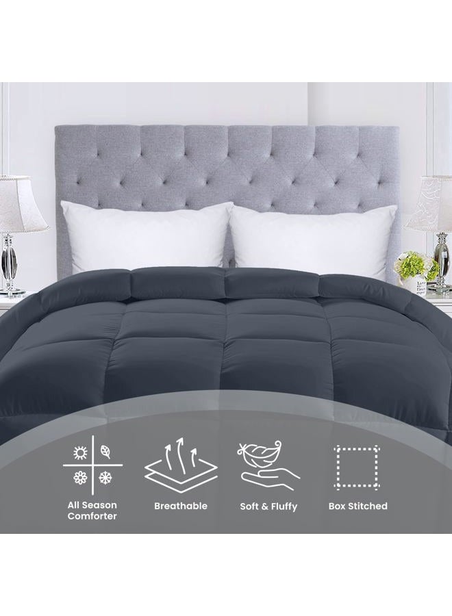 Utopia Bedding All Season 250 GSM Comforter - Soft Down Alternative Comforter - Plush Siliconized Fiberfill Duvet Insert - Box Stitched (Twin/Twin XL, Gray) - Image 3