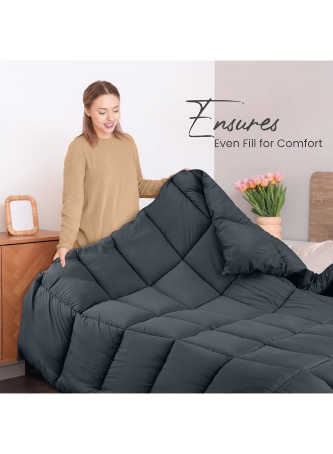 Utopia Bedding All Season 250 GSM Comforter - Soft Down Alternative Comforter - Plush Siliconized Fiberfill Duvet Insert - Box Stitched (Twin/Twin XL, Gray) - Image 4