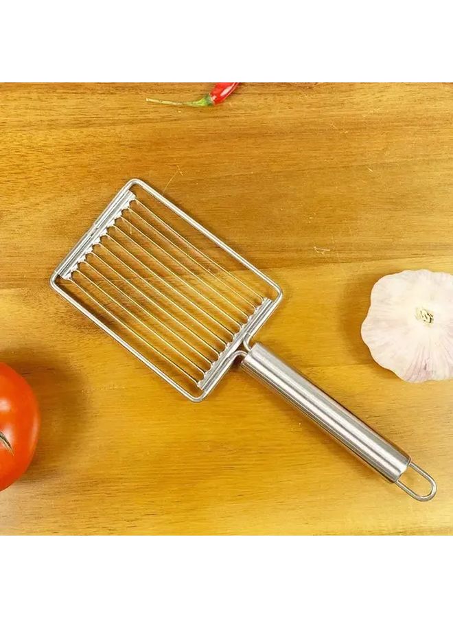 Silvery Multifunctional Kitchen Slicing Tool Stainless Steel Creates Slices For Tomatoes Ham Tofu Potatoes And More Unique Shapes For Fruits Efficient Cooking - Image 4
