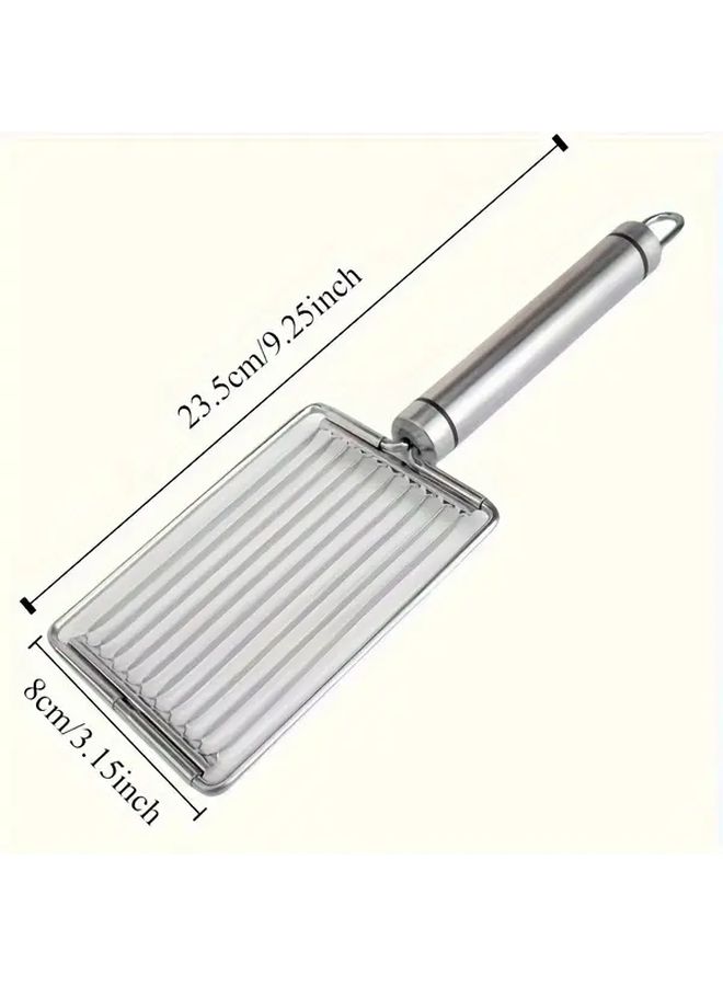 Silvery Multifunctional Kitchen Slicing Tool Stainless Steel Creates Slices For Tomatoes Ham Tofu Potatoes And More Unique Shapes For Fruits Efficient Cooking - Image 3