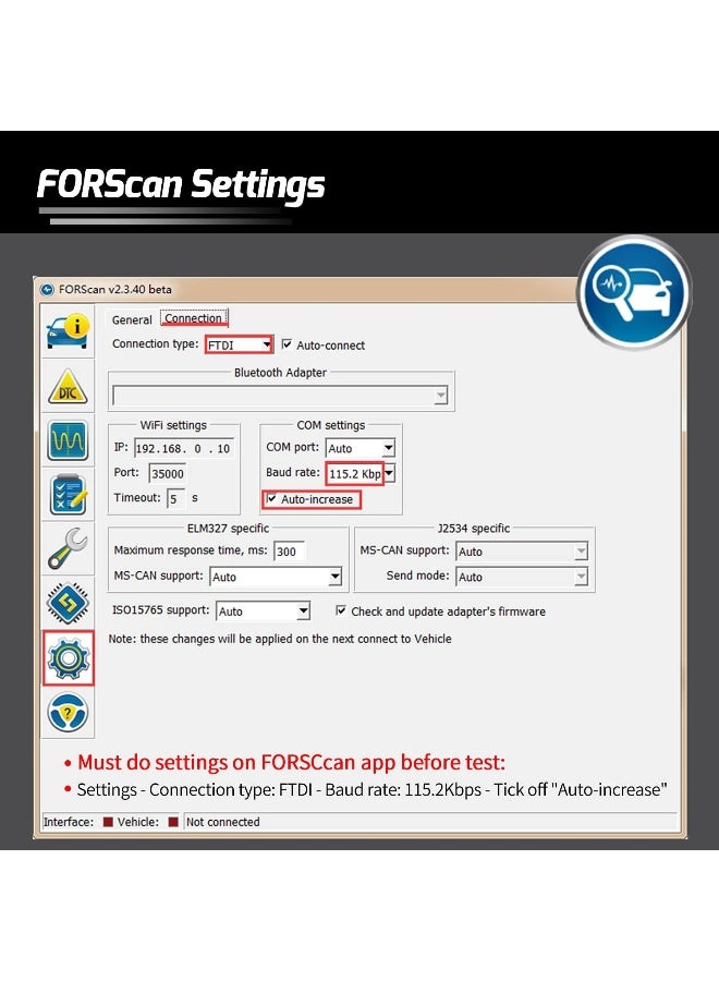 Vgate Vgate vLinker FS OBD2 USB Adapter for FORScan HS/MS-CAN Auto Switch  - Image 5