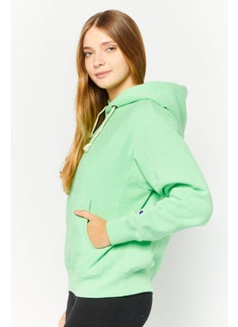 Champion Women Sportswear Fit Long Sleeves Outdoor Hoodies, Green  - Image 3