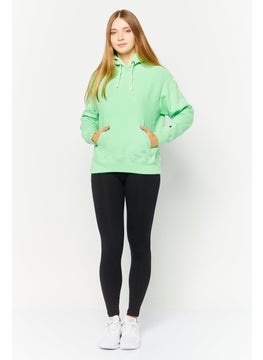Champion Women Sportswear Fit Long Sleeves Outdoor Hoodies, Green  - Image 2