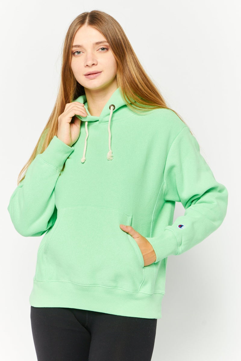 Champion Women Sportswear Fit Long Sleeves Outdoor Hoodies, Green - Image 1