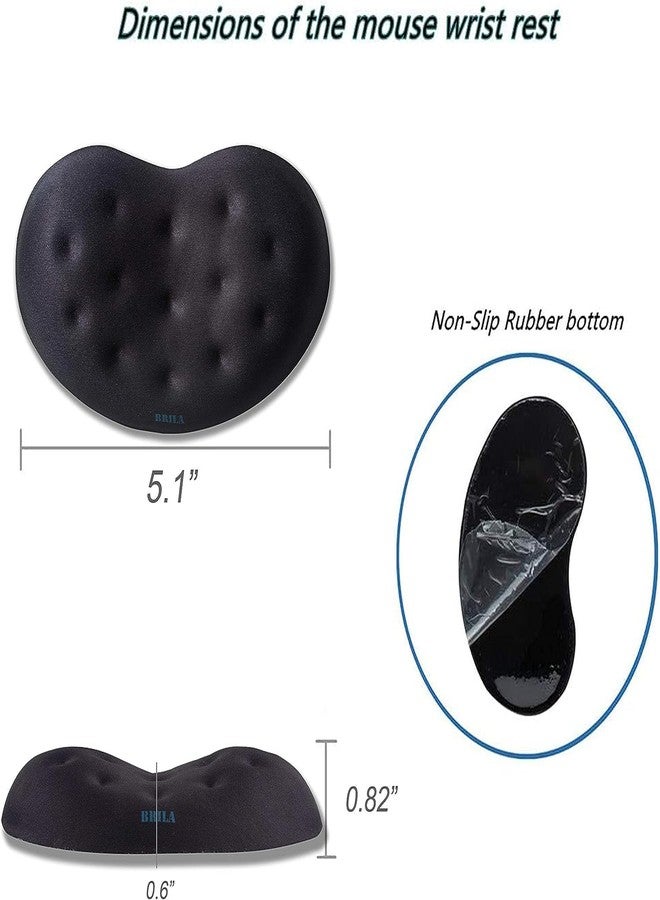BRILA Ergonomic Memory Foam Mouse Wrist Rest Support Pad Cushion for Computer, Laptop, Office Work, PC Gaming - Massage Holes Design - Wrist Pain Relief (Black Mouse Wrist Rest) - Image 5