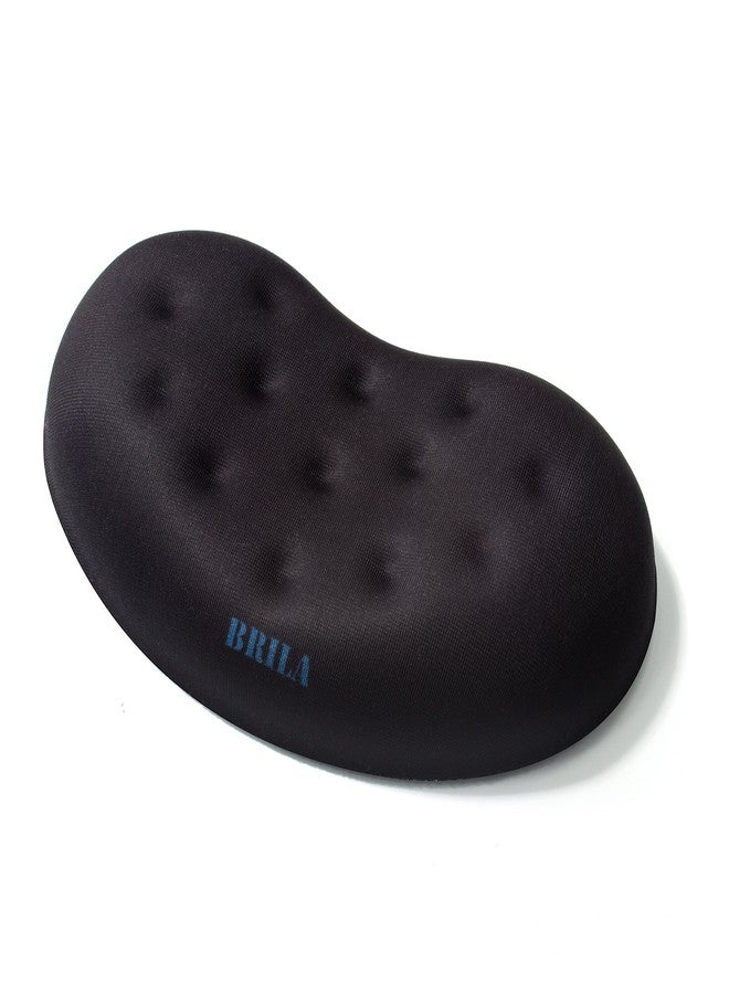 BRILA Ergonomic Memory Foam Mouse Wrist Rest Support Pad Cushion for Computer, Laptop, Office Work, PC Gaming - Massage Holes Design - Wrist Pain Relief (Black Mouse Wrist Rest) - Image 1
