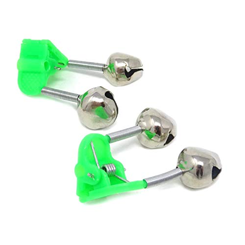 Wingsflying 10 Pcs Fishing Rod Extra Loud Alarm Dual Alert Bell Green Silver Tone - Image 3