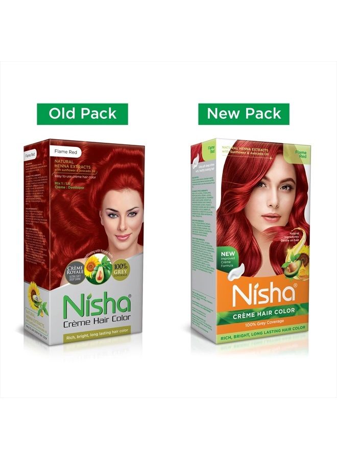 Nisha Cream Hair Color (150 ml/each) Flame Red Pack of 1 - Image 2