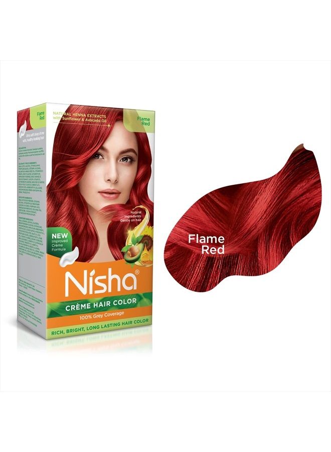 Nisha Cream Hair Color (150 ml/each) Flame Red Pack of 1 - Image 4