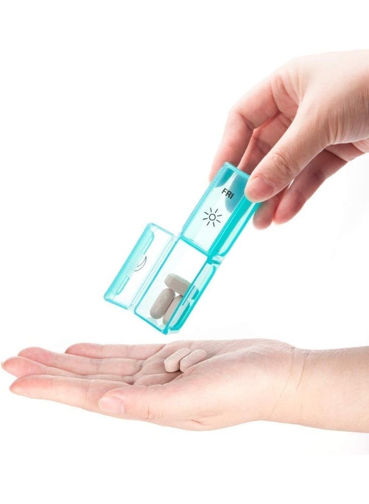 Pill Organizer, Big Compartments Pill Case, 1 Week Pill Dispenser, 4 Times a Day, Moisture Proof, Large Push Button Compartments, for Pills, Vitamin, Fish Oil, Supplements - Image 3