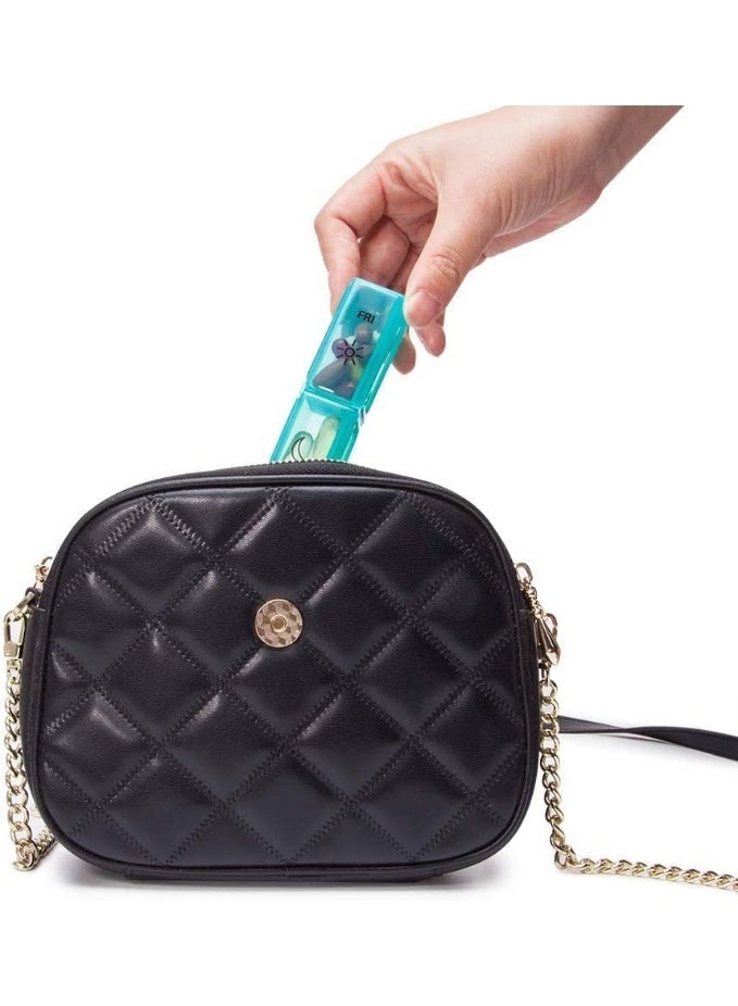 Pill Organizer, Big Compartments Pill Case, 1 Week Pill Dispenser, 4 Times a Day, Moisture Proof, Large Push Button Compartments, for Pills, Vitamin, Fish Oil, Supplements - Image 5