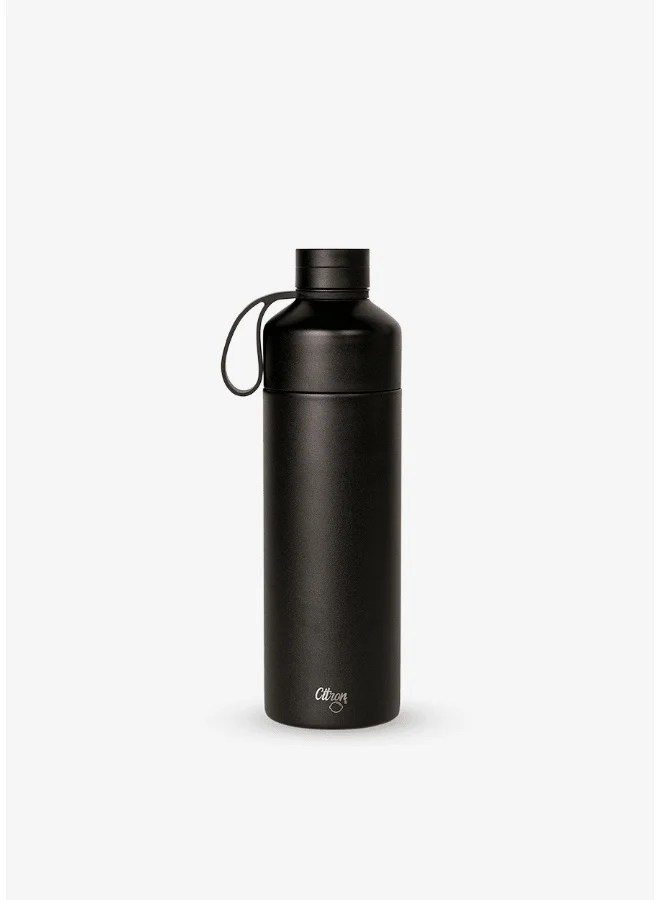 Citron Citron - Duo Sip Stainless Steel Thermal Water Bottle - Black - 750 ml