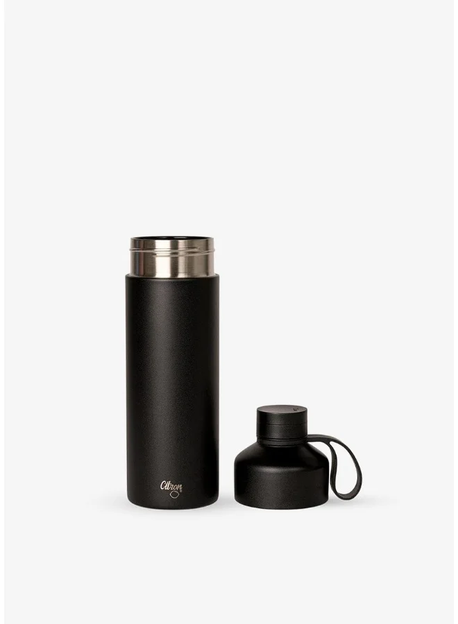 Citron Citron - Duo Sip Stainless Steel Thermal Water Bottle - Black - 750 ml