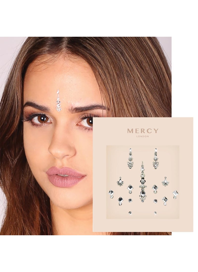 KARIZMA - Gigi Silver Bindi  Crystal Indian Bindi Face Jewels Silver Packet - Image 1