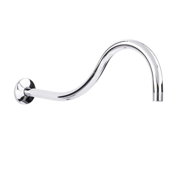 SHOWER HEAD EXTENSION ARM BY 16 INCH ASSEMBLED LENGTH HIGH ARC LONG EXTENDER PIPE GREAT FOR RAIN FALL SHOWERHEAD CHROME FINISH