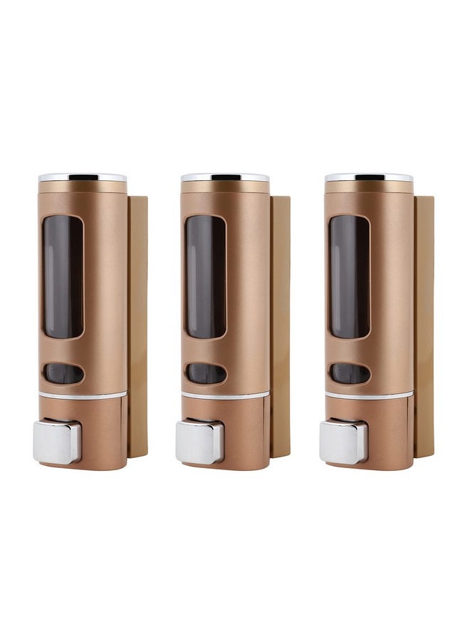 Kkd KKD® ABS Plastic Wall Mounted Cylindrical Soap Dispenser, Leak-Free Multipurpose Liquid Dispenser for Hand Wash,Shampoo, Gel Dispenser for Bathroom/Basin/Kitchen Sink (Rose Gold, 400 ml) (Pack of 3)  - Image 1