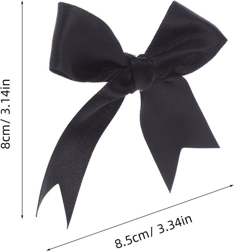 OSALADI 50pcs Black Handmade Ribbon Twist Tie Bowknots for Candy Packaging and Wedding Favor Decorations, Small Craft Bows for Party Favors and Cake Wrapping - Image 2