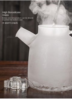LOOPITYS 1500ml glass teapot, stove and microwave safe glass borosilicate teapot, transparent glass teapot with natural bamboo lid and detachable filter, used for making flower tea and juice  - Image 5
