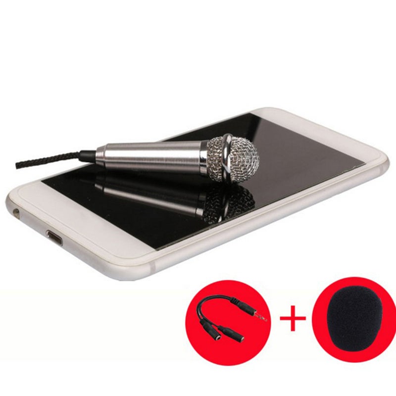 4pcs Mobile K Song Microphone National K Singing Bar Microphone Song Artifact Cell Phone Microphone Mini Microphone (Rosy/Silver Golden/Sky-blue Each Color 1pc) - Image 2