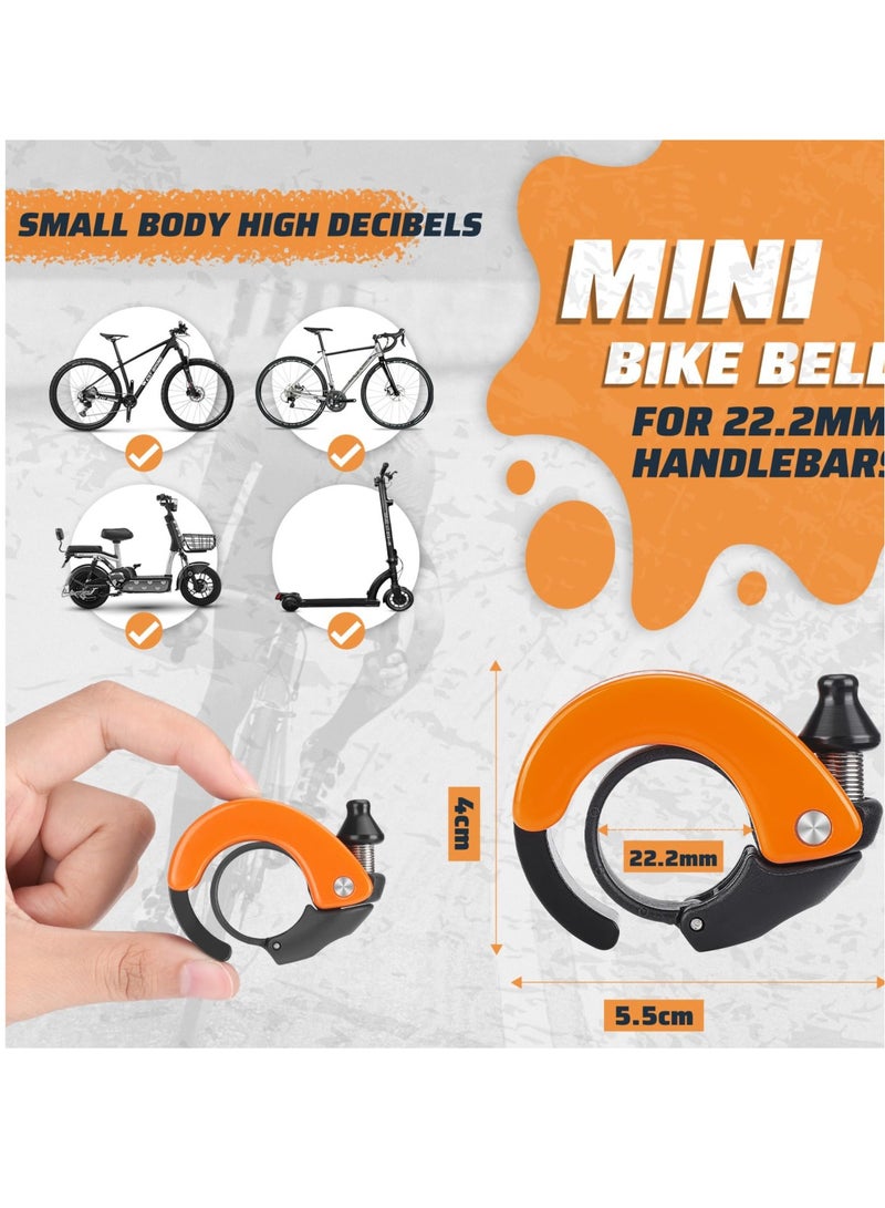 Excefore جرس دراجة صغير 100 ديسيبل، جرس دراجة للمقود للبالغين، صوت واضح وطويل، مقود دراجة 22.2 مم، مناسب لدراجة جبلية، سكوتر، دراجة شبابية - Image 3