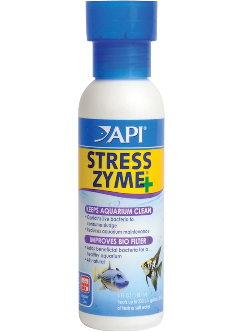 API STRESS ZYME Bacterial cleaner, Freshwater and Saltwater Aquarium Water Cleaning Solution, 4 oz