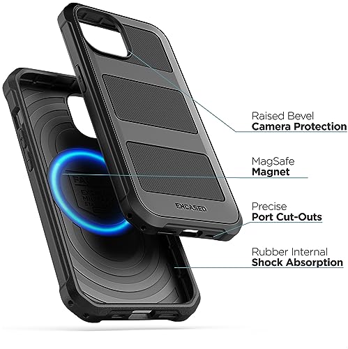 Encased Falcon Armor Designed for iPhone 15 Pro Max Case with Belt Clip Holster Ultra Protective Shockproof Cover Compatible with MagSafe - Image 3