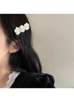 Yheakne Boho Flower Hair Clip Camellia Hair Barrette Clip Silver Flower Barrette Elegant Head Clip Headwear Decorative Hair Accessories For Women And Girls Headpieces  - Image 5