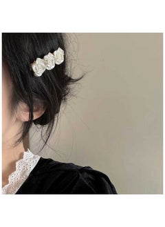 Yheakne Boho Flower Hair Clip Camellia Hair Barrette Clip Silver Flower Barrette Elegant Head Clip Headwear Decorative Hair Accessories For Women And Girls Headpieces  - Image 1