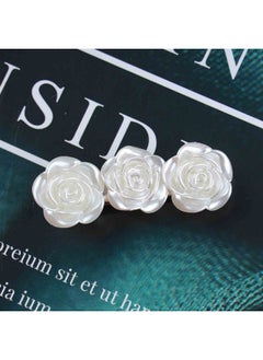 Yheakne Boho Flower Hair Clip Camellia Hair Barrette Clip Silver Flower Barrette Elegant Head Clip Headwear Decorative Hair Accessories For Women And Girls Headpieces  - Image 4