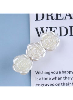 Yheakne Boho Flower Hair Clip Camellia Hair Barrette Clip Silver Flower Barrette Elegant Head Clip Headwear Decorative Hair Accessories For Women And Girls Headpieces  - Image 2