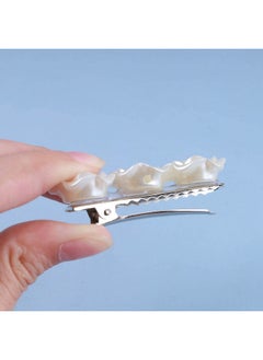 Yheakne Boho Flower Hair Clip Camellia Hair Barrette Clip Silver Flower Barrette Elegant Head Clip Headwear Decorative Hair Accessories For Women And Girls Headpieces  - Image 3
