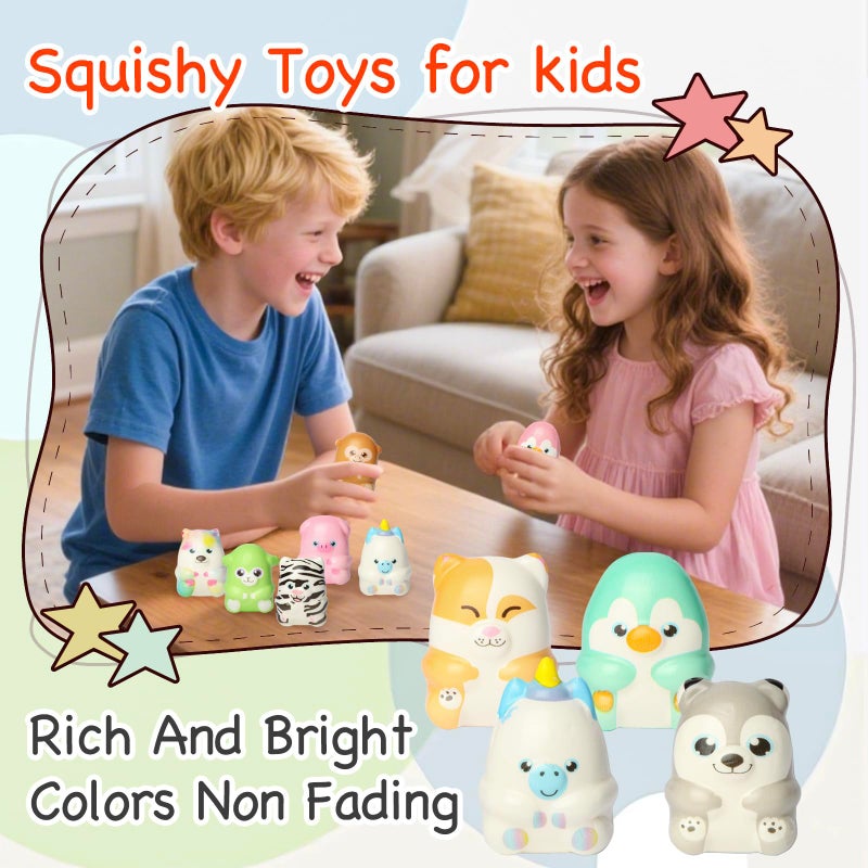 Aruytps 24 Pcs Animal Squishy Toys for Kids, Slow Rising Squeeze Stress Relief Toys, Kawaii Jumbo Squishies Party Favors for Boys Girls Goodie Bag Stuffers, Pinata Stuffers,Carnival Prizes,Classroom Rewards - Image 5