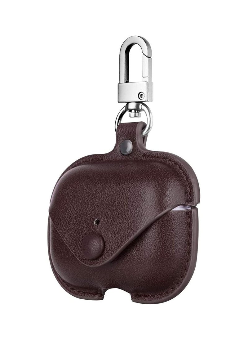 Generic Genuine Leather Case Compatible with AirPods Pro Case, Protective Cover for Apple AirPods pro Case Headphones EarPods, Soft Leather Cover with Keychain Hook  - Image 1