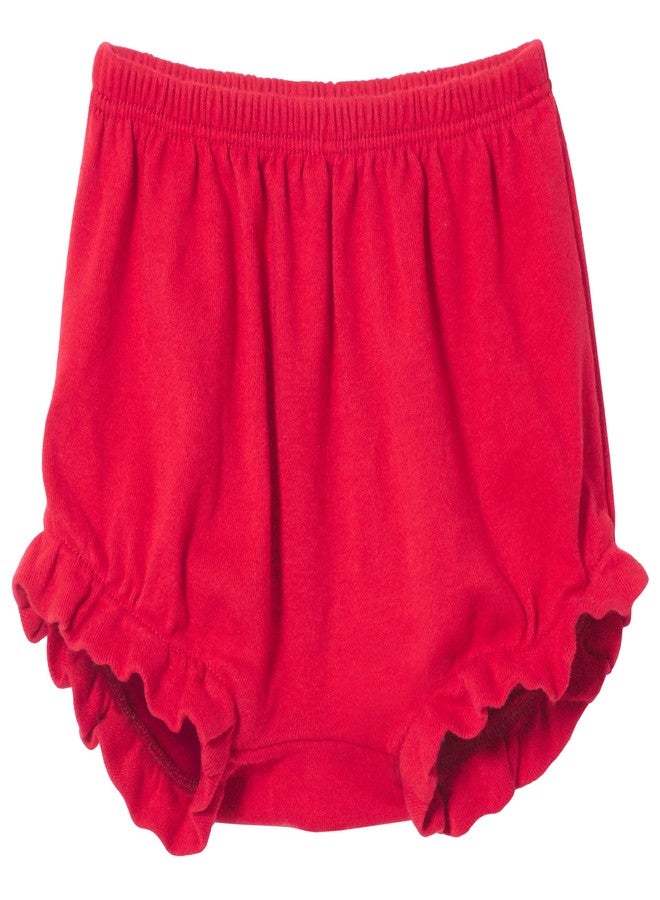 City Threads Made in USA Baby Girls and Boys Ruffled Diaper Covers Bloomers Soft Cotton Fashionable Cute, Candy Red, 3-6Months - Image 1