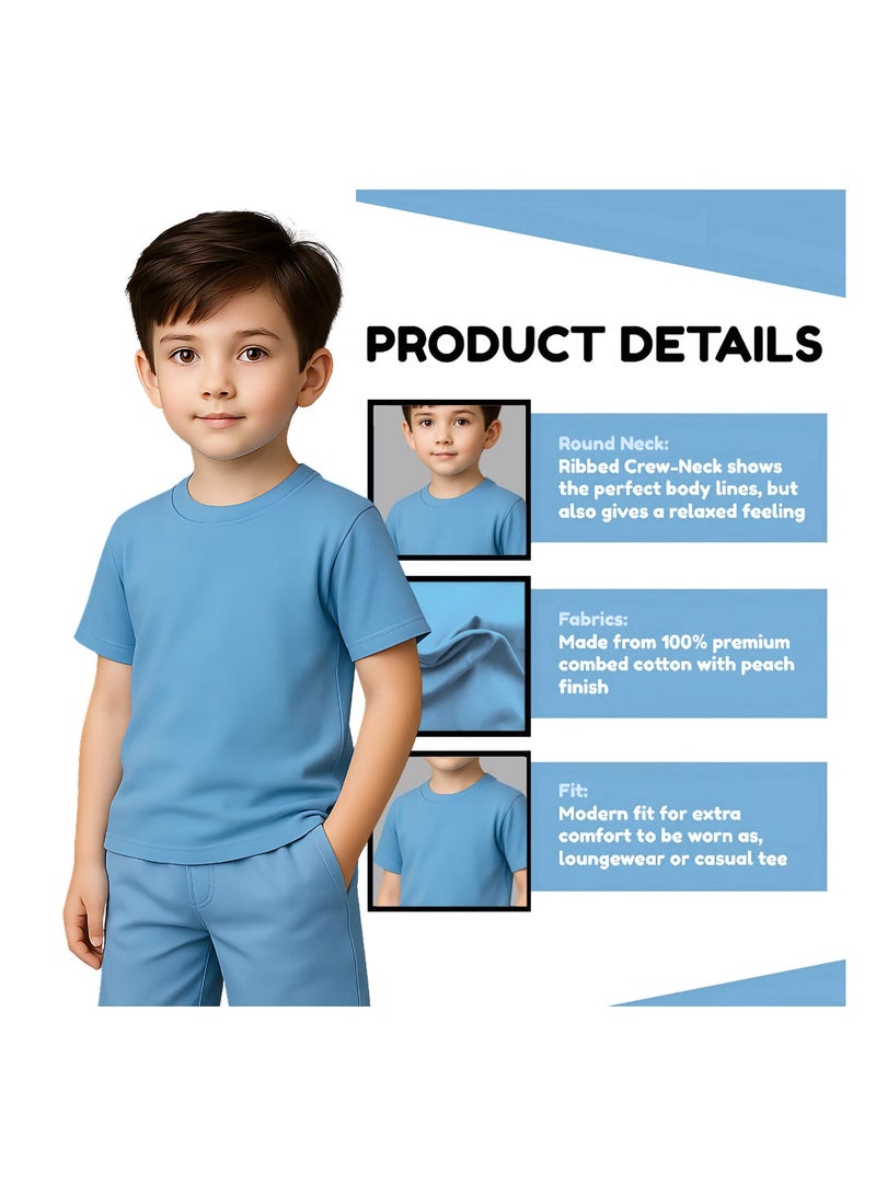 Printshop4me Kids Round Neck boys T Shirt 170 GSM Pure Cotton Basic Colors - Image 3