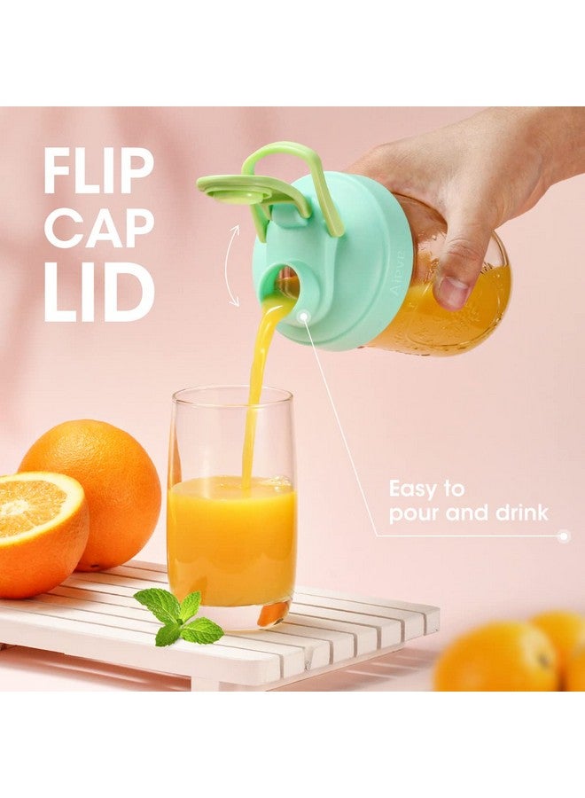 Aieve Mason Jar Lids, 4 Pack Wide Mouth Mason Jar Pour Spout Lid, Canning Lids with Flip Top Lid, Leak-Proof - Image 2