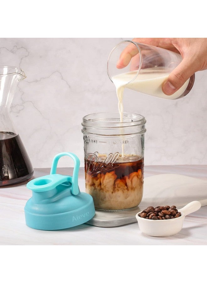 Aieve Mason Jar Lids, 4 Pack Wide Mouth Mason Jar Pour Spout Lid, Canning Lids with Flip Top Lid, Leak-Proof - Image 5